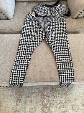 💕 IVY PARK  ADIDAS Beyonce Houndstooth High-Waist Women’s Pants - Black & White